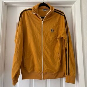 Vintage Fred Perry Track Jacket Sports Zip Up Yellow Marigold Blue Portugal YKK